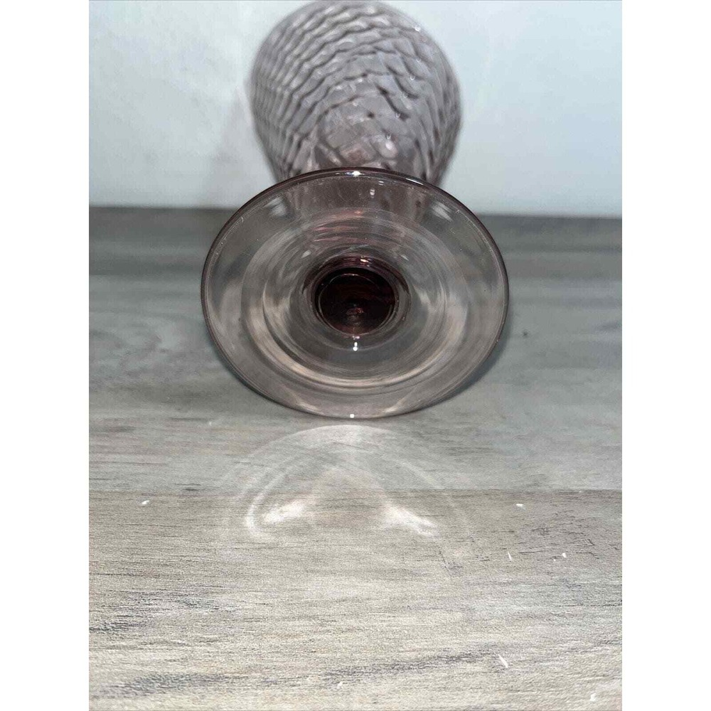 Ice Cream Dessert Dish Vintage Waffle Cone Pattern Pink Glass 6.5 Inch‎ - Picture 4 of 6